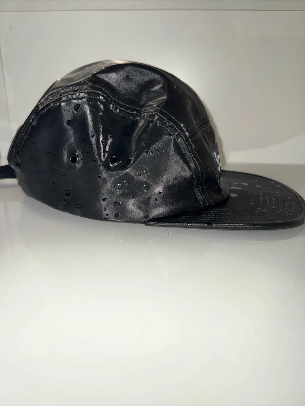 Supreme Black Shiny Water Drops 5-Panel Cap - Picture 6 of 14